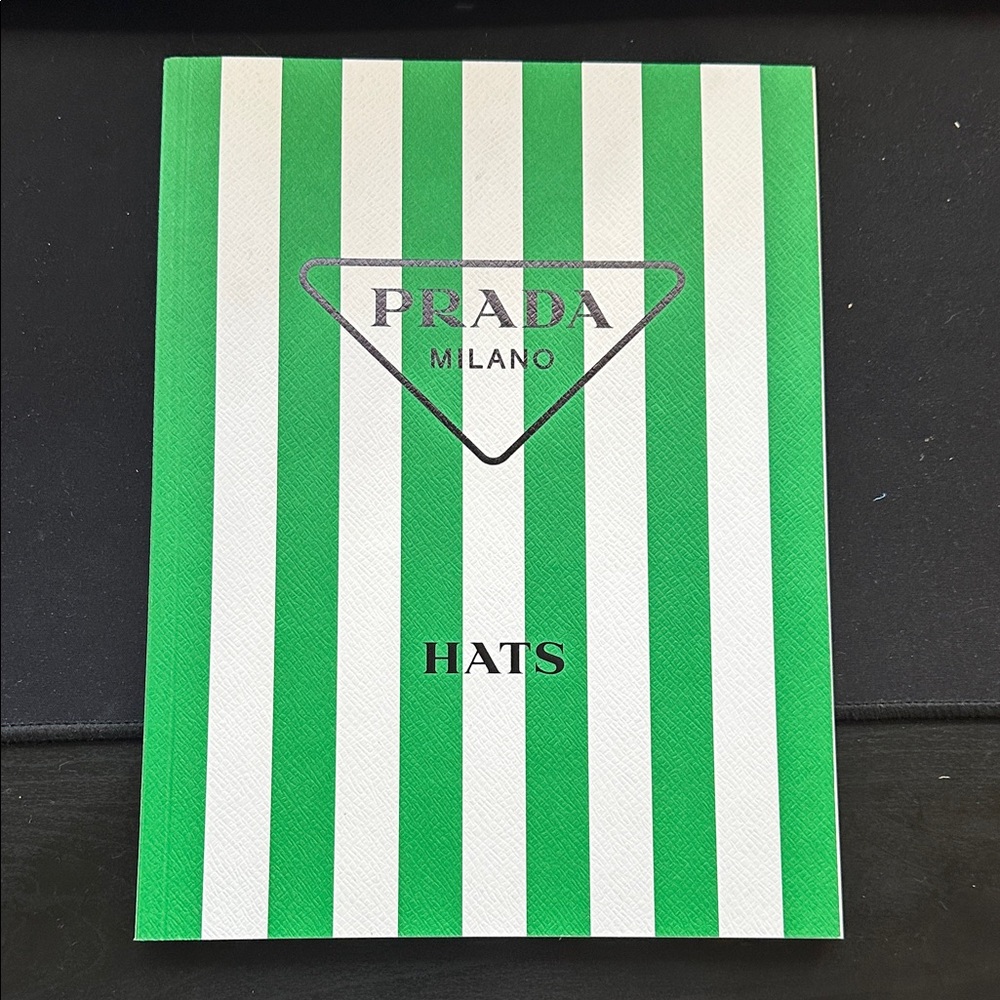Prada Green and White Striped Booklet